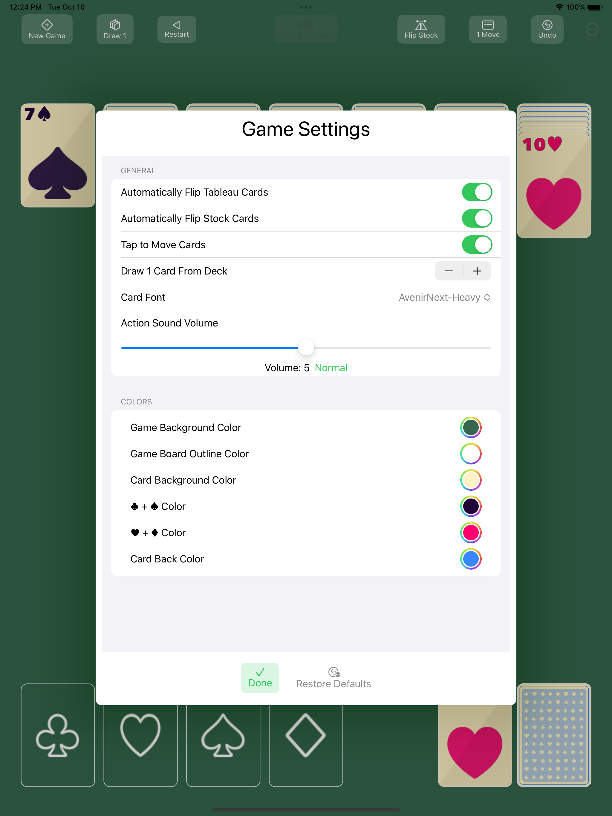 iPad Pro Settings Menu